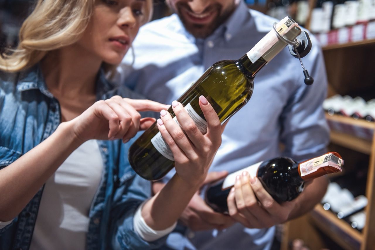 Bouteille avec étiquette sécurisée